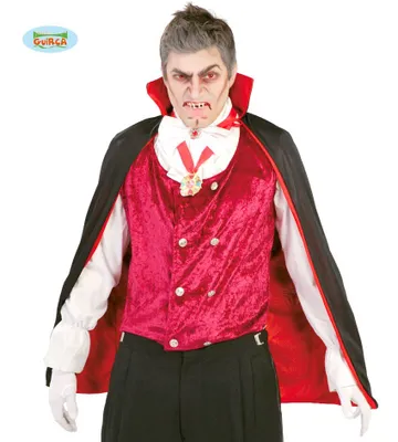 Produktbild von Vampir Umhang Kostüm Dracula Cape Halloween Für Erwachsene Blutrotes Design Dunkle Details Mit Gruseligen Akzenten Für Gruselabende Und Mystery Fans, Farbe: Schwarz