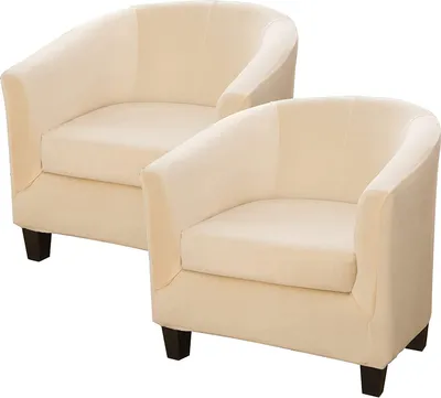 Obrázek produktu pro Topchances 2 kusy kryt židle Club Chair Slipcover, Velvet Tub Chair Sofa Cover pro Cafe Chair Club Chair Lounge Chair Cocktail Chair (béžová)
