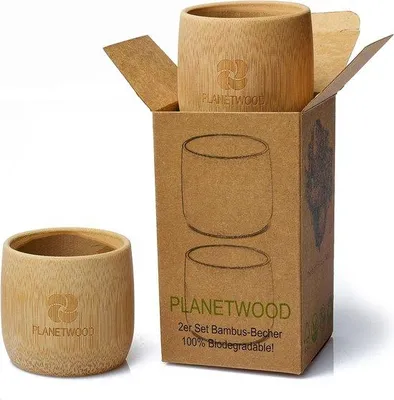 Immagine prodotto di Set di bicchieri in bambù, 2 da 100 ml, ecologici