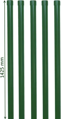 Produktbild von 5 Zaunpfosten Zaunpfahl Zaunhalter grün 1,2m Gartenzaun Stütze Ø34 mm RAL 6005
