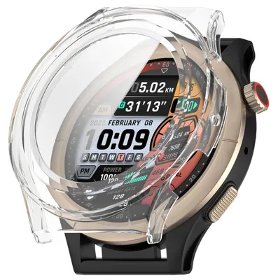 Obrázek produktu pro Pro Amazfit Cheetah Kulaté plastové pouzdro + Tvrzené sklo 9H Transparentní