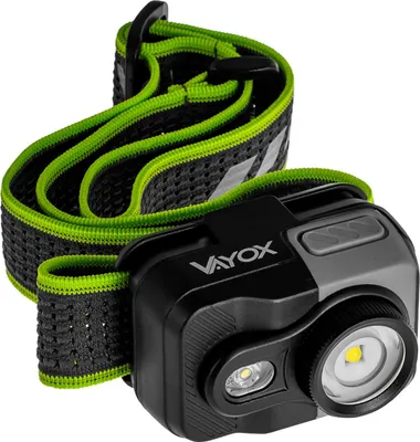 Zdjęcie produktu dla Vayox Latarka Czołowa VA0196 Pro Series | 800lm | SEOUL + SMD | lekka | 4 Trybów | USB-C | Zielony/Czarny