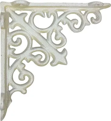 Produktbild von Regalträger Rustikal Regalhalter Regalwinkel Gusseisen Antik-Stil Weiß 14x14cm