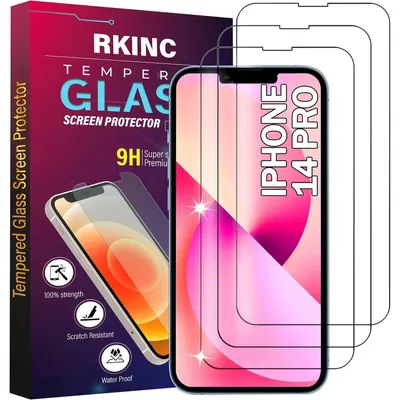 Zdjęcie produktu dla Folia ochronna ze szkła hartowanego do iPhone 14 Pro, 6,1 cala, 3 sztuki, 0,33 mm, odporna na zarysowania, przezroczysta