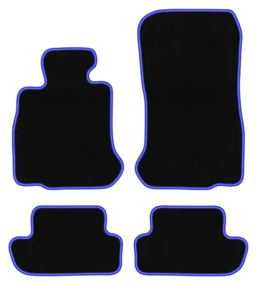 Produktbild von Fußmatten Automatten Velours Schwarz/Blau für BMW 6 F12 2011-2018 Set 4-tlg