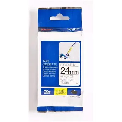 Produktbild von Brother TZe-FX251 - Klebstoff - Schwarz auf Weiß - Rolle (2,4 cm x 8 m) 1 Kassette(n) flexibles ID-Band - für Brother PT-D600, P-Touch PT-3600, D610, D800, E550, P750, P900, P950, P-Touch EDGE PT-P750