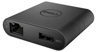 Productafbeelding van DELL Adapter – USB-C naar HDMI/VGA/Ethernet/USB 3.0, Kabel, USB 3.2 Gen 1 (3.1 Gen 1) Type-C, 10,100,1000 Mbit/s, Zwart, 1920 x 1080 px, Dell
