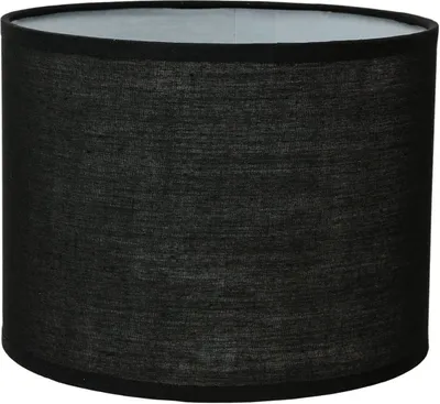 Produktbild von Stoff Lampenschirm für E14 Tischlampe Ø17cm Zylinder Schwarz