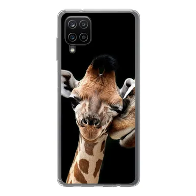Produktbild von MuchoWow® Handyhülle Schutzhülle Hülle für Samsung Galaxy A12 Giraffe - Tiere - Schwarz - Porträt - Tiere Silikon Softcase Handy Hülle - Bild