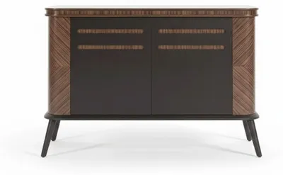Immagine prodotto di Tavolino da salotto in stile minimalista, colore marrone scuro, struttura in legno