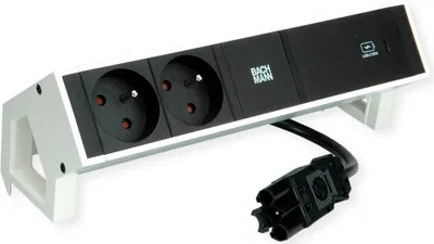 Image de Bachmann Desk2 2Xute 1Xusb C 60W 0,2M Gst18 Ral9010