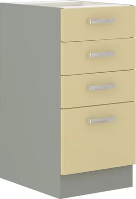 Image de Armoire de cuisine à tiroirs ULLERIKE – largeur 40 cm, crème / gris