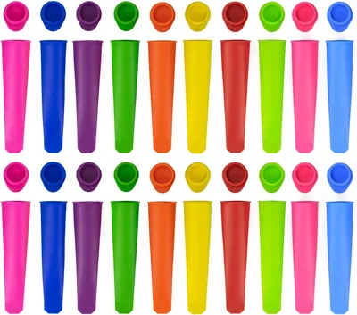 Produktbild von Silikon-Eisformen-Set - 20 Stück - Wiederverwendbare Eisformen mit Deckeln - BPA-frei