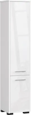 Image de Akord Colonne Salle De Bain 2 Portes Blanc Brillant 30X30X140