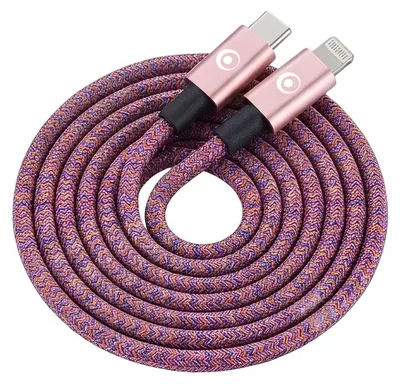 Zdjęcie produktu dla BigBen Connected, kabel sieciowy USB-C/Lightning 2 m - 3 A, różowy