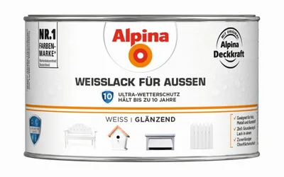 Produktbild von Alpina Weißlack für Außen 300 ml glänzend