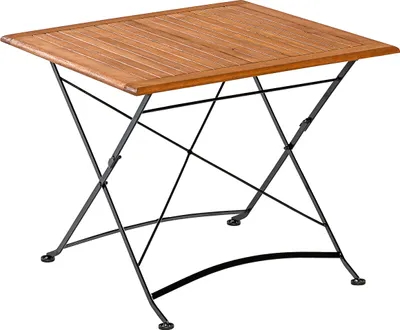 Produktbild von Merxx Klapptisch "Schlossgarten" 75 x 75 cm - Flachstahl mit Eukalyptusholzbelattung