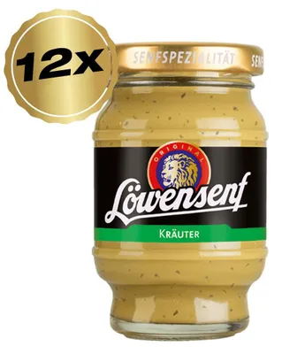 Produktbild von Löwensenf Kräuter Senfspezialität Tönnchen - 12x 100ml