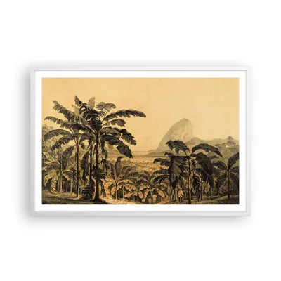 Produktbild von Gerahmtes Poster - Weißer Rahmen - Palmen Wald Regnerisch - 91,5x61 cm - Wand Bild - Wanddeko - Wandbilder - Kunstposter - Wandposter - Bilderrahmen - Bilder - Kunstdruck - P2WAA91x61-4983