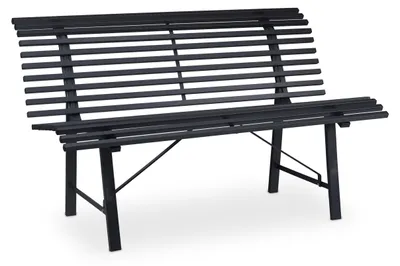 Immagine prodotto di Panchina da giardino Relaxdays, a 2 posti, L x P x A: 79 x 130 x 75 cm, acciaio robusto, resistente alle intemperie, robusta, color antracite