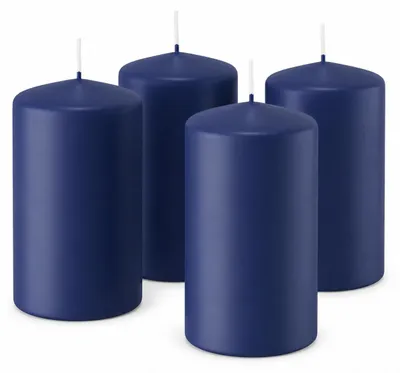 Produktbild von 4er Set Adventskranzkerzen Dunkelblau 150 x 98 mm | Wiedemann Kerzen, KI-generiertes Bild