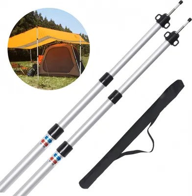 Produktbild von Teleskopstange, Teleskop Zeltstange, Alu 90-230cm Tarpstange - 2er set