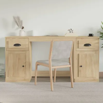 Produktbild von vidaXL Schreibtisch mit Stauraum Sonoma Eiche Holzwerkstoff - Schreibtisch Mit Stauraum - Schreibtische Mit Stauraum - Schreibtisch - Computertisch