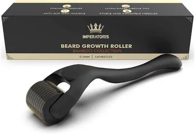 Produktbild von Anti-Aging-Mesotherapie-Roller für Haargroei und Baardwuchs, 0,5mm, Matt Schwarz