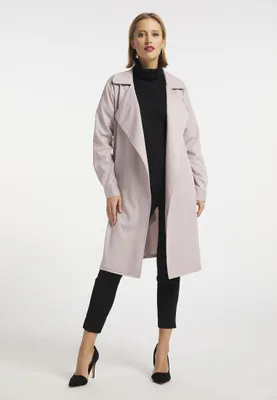 Produktbild von Damen Mantel Nude Größe L mit Gürtel und Manschetten, 75% Polyester, 25% Viskose