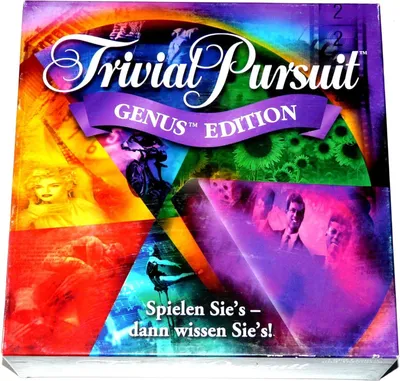 The image shows the front of a Trivial Pursuit Genus Edition board game box.