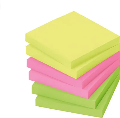 Produktbild von inFO PowerNotes Brillantmix 3 Blöcke a 80 Blatt pink grün gelb 6x75x75mm
