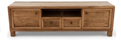 Image de Meuble TV en bois massif, style rustique et vintage, pour salon