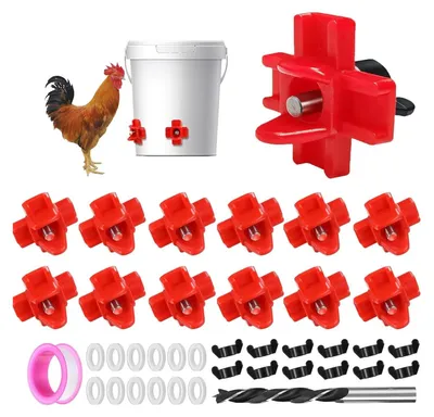 Imagen del producto de Boquilla para aves de corral, 12 unidades, sistema automático y hermético de suministro de agua para gallinas