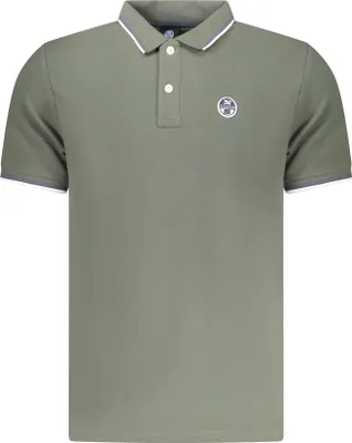 Immagine prodotto di Polo da uomo a maniche corte verde con dettagli e logo a contrasto