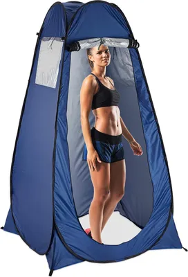 Produktbild von Famanu Pop-up Umkleidezelt wasserabweisend, UV 50+, mit Tragetasche - Blau