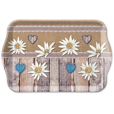 Produktbild von Tray Melamine – Tablett – 13 x 21 cm - Edelweiss On Wood – Edelweiss