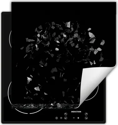 Image de DarHaus Plaque de recouvrement pour cuisinière 60x52 cm Tapis antidérapant Enroulable, noir - Glass
