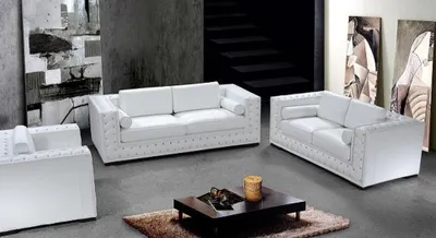 Produktbild von Sofagarnitur 3+1+1 Sitzer Set Design Sofas Polster Couchen Leder Chesterfield