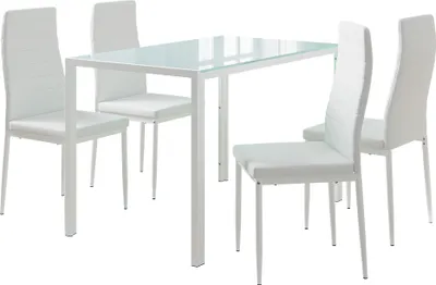 Produktbild von Esstischset Vicco Grand Weiß 120 x 75 cm mit 4 Stühlen, Model 51841