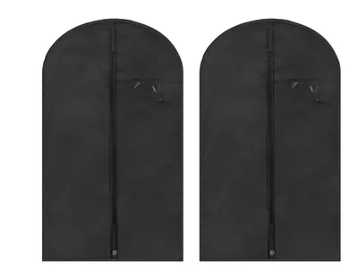 2er-Pack Vliesstoff-Kleidersäcke, schwarz, 60x100 cm, staubdicht