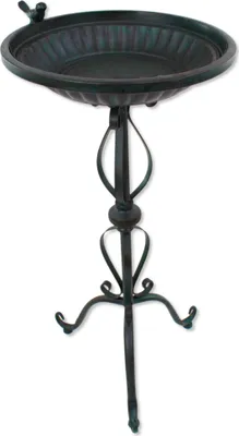 Produktbild von Metall Vogel-Tränke anthrazit 68cm Vogelbad Wassertränke Gartendekoration