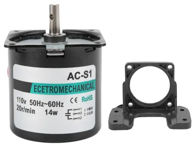 Produktbild von AC-Synchronmotor, 14 W, Permanentmagnet, 2-Wege-Mittelwellenhalterung mit hoher Torsion, XD60KTYZ (20 U/min, AC 110 V)