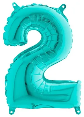Imagen del producto de Globo de aluminio gigante con forma de número, 40 pulgadas/102 cm | Color turquesa "Tiffany", cantidad: 2
