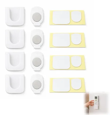 4er-Set magnetische Wand-Fernbedienungshalter, Weiß, ohne Bohren
