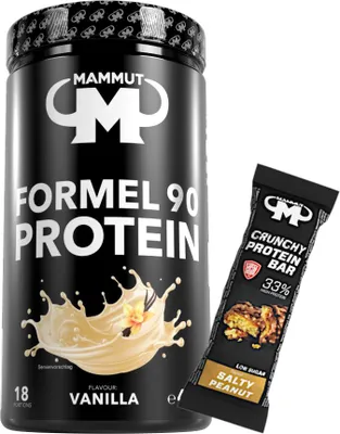 Produktbild von Mammut Nutrition - Formel 90 Protein 460 g Dose - 18 Portionen Eiweiß + GRATIS Protein Bar (Salty Peanut), Geschmack: Vanilla