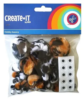 Produktbild von Bastelset Create it - Tiermix mit Augen 60 Stück
