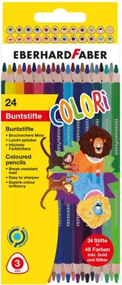 Immagine prodotto di EBERHARD FABER 514822 Matita colorata triangolare EBERHARD FABER COLORI DUO, confezione da 24 pz