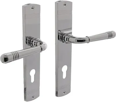 Image de Garniture à plaque longue Helena Zamak Chromé PZ 72mm DIN L/R INTERSTEEL