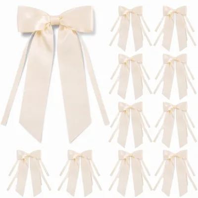Satin-Schleifen, weiß, 10 Stück, 12 cm, für Geschenke & Deko