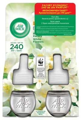 Obrázok produktu pre Air Wick, Wkłady do elektrycznego odświeżacza Białe Kwiaty, 2 x 19 ml